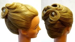 Прическа на свадьбу и выпускной. Вечерняя прическа. Wedding evening prom hairstyle