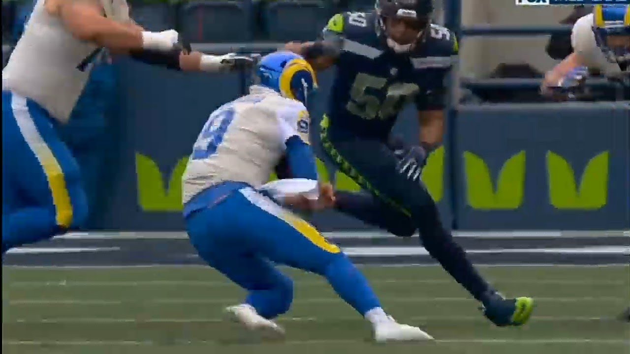 Wolford Gets Hit Hard In The Head And Injures Neck In The Process Rams Vs Seahawks NFL Wild Card