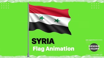 Syria Flag With Pole | Syria Flag Waving Animation - 4K Green Screen Animation #SyriaFlag