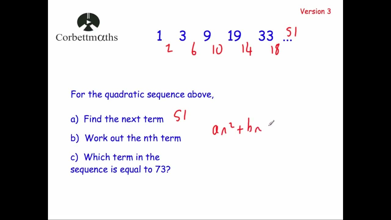 quadratic sequences translate chinese