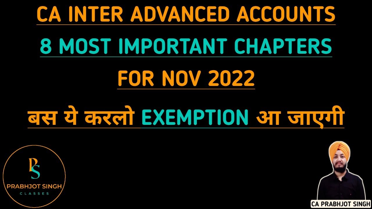 CA INTER Advanced Accounts 8 Most Important Chapters for Nov 2022 ...
