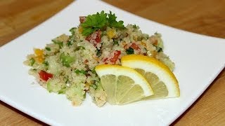 Bulgur-Salat mit Paprika, Tomaten und Petersilie