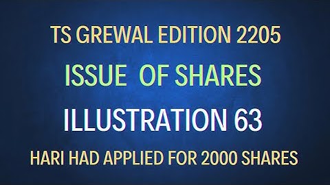 Illustration 63 of Accounting for Share Capital TS Grewal Edition 2025 @sethsaccountancytricks 