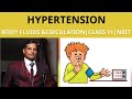 84.HYPERTENSION| BODY FLUIDS &amp; CIRCULATION | CLASS 11|NEET BIOLOGY