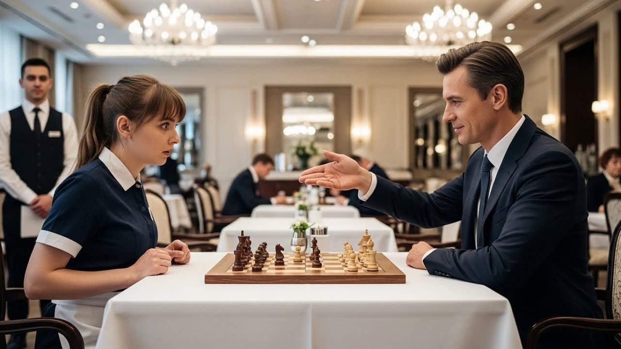 Jedna partia szachów z kelnerką… a milioner nie zauważył, kiedy przegrał więcej niż grę…