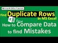 Highlight Duplicate Rows in Excel (Compare Data in Excel)