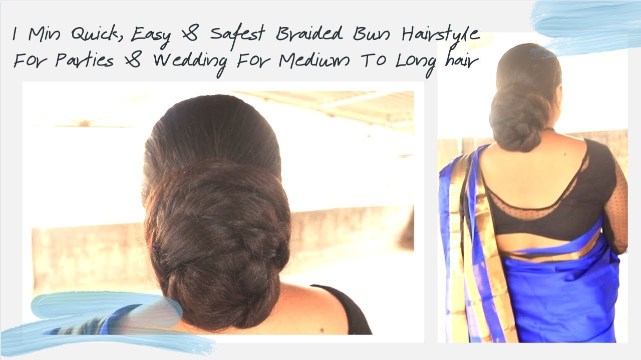 Everyday Easy Braided Bun | Safest Hairstyle Braided Hair Bun | Best Hairstyle @ Work,Home & Travel.