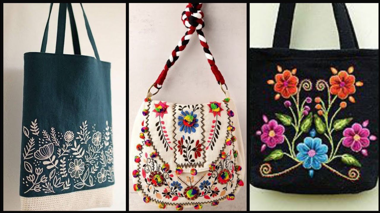 Beautiful Stylish And Latest Hand Embroidery handbags designs 