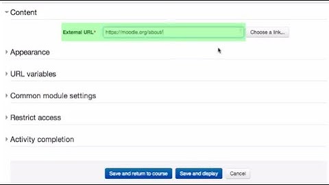 The Moodle URL Resource