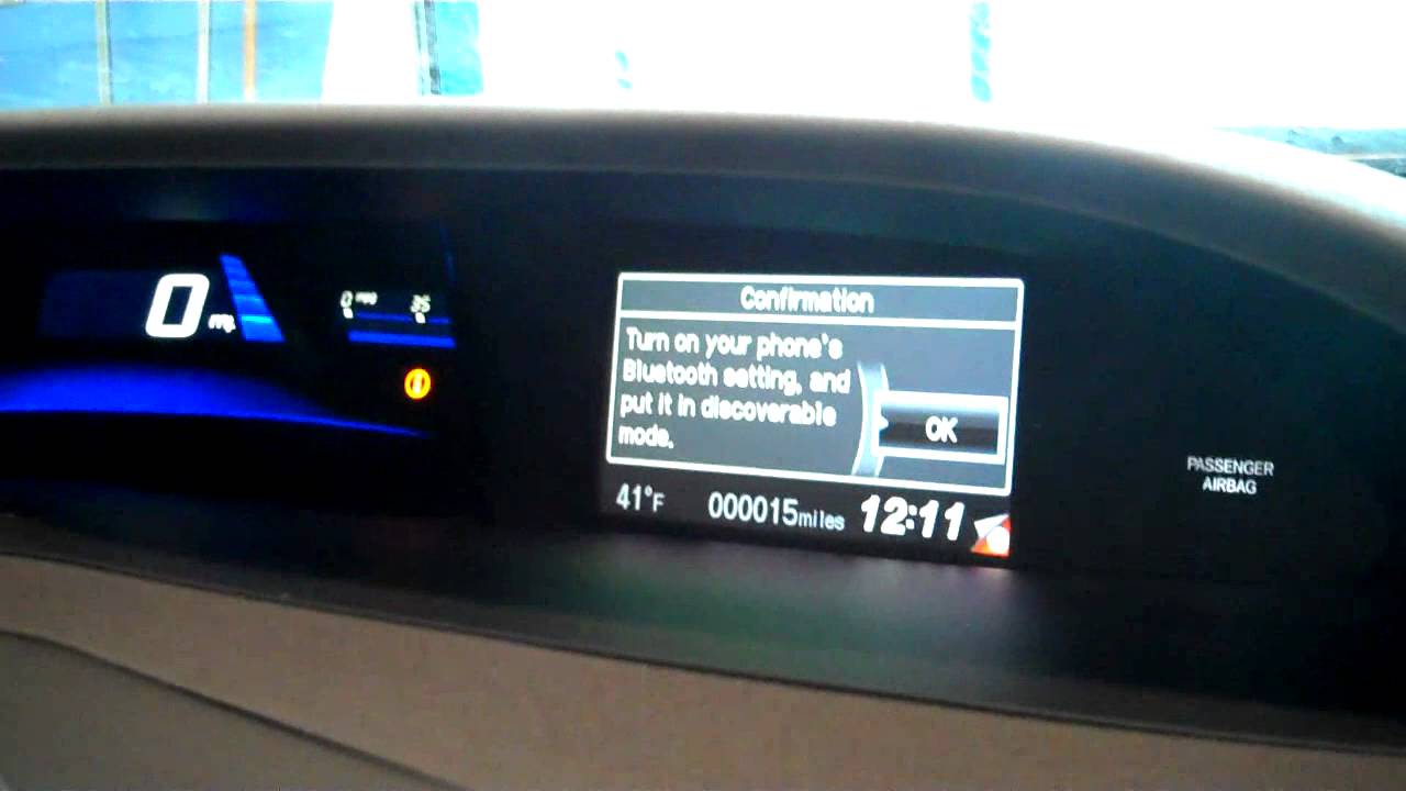 How to sync your phone with the bluetooth on a 2012 Honda Civic. - YouTube