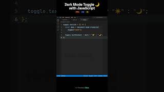 | Frontend Class Dark Mode Toggle in 30 Seconds 🌙 #javascript #coding
