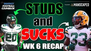 Studs and Sucks  -  The Full Fantasy Football Week 6 Recap