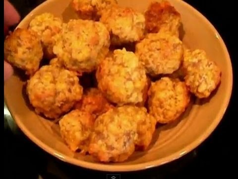 Cheesy Sausage Balls, a simple snack that is great for dipping or on it's own