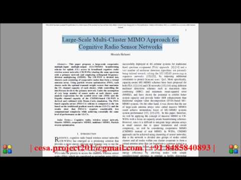 Large Scale Multi Cluster MIMO Approach for Cognitive Radio Sensor Networks