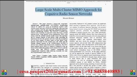 Large Scale Multi Cluster MIMO Approach for Cognitive Radio Sensor Networks