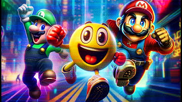 Heroes in 8 bit Music Video. 80s Retro Game Synthwave Music