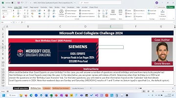 Microsoft Excel Collegiate Challenge 2024 - Online Qualification Round 2 - Birthday Case