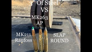 50 Cals Fastest Rounds vs 3" of Steel Test #2