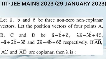 Let a, b and c be three non-zero non-coplanar vectors. Let the position vectors of four  #iitjee