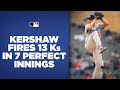 Clayton kershaw throws 13 ks in 7 perfect innings in his 2022 debut 