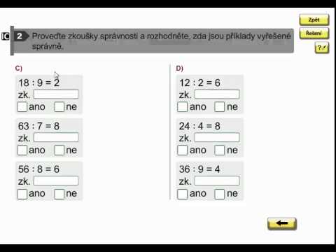 Zkoušky správnosti (násobení, dělení), Matýskova matematika 7. díl, strana 27, cvičení 2