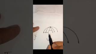 how to draw #umbrella from #Alphabet #A and #j #shorts #millions #drawing #stepbystep screenshot 4