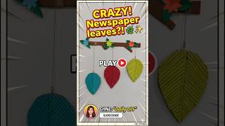 How to make newspaper leaves wall hanging/News paper craft #paperclips #shorts #diy