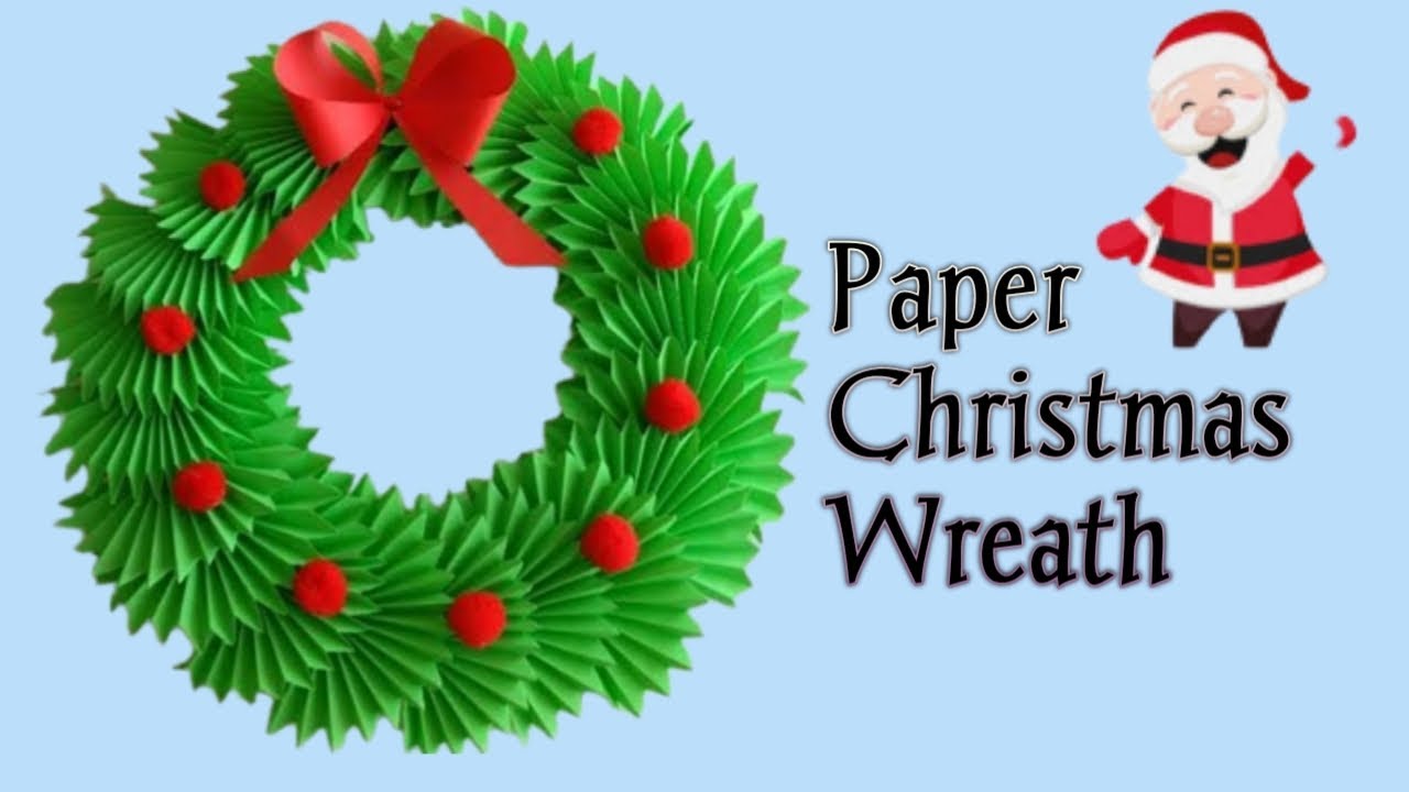 Paper Christmas Wreath/DIY/How to make Christmas Wreath/Christmas Decoration Idea 