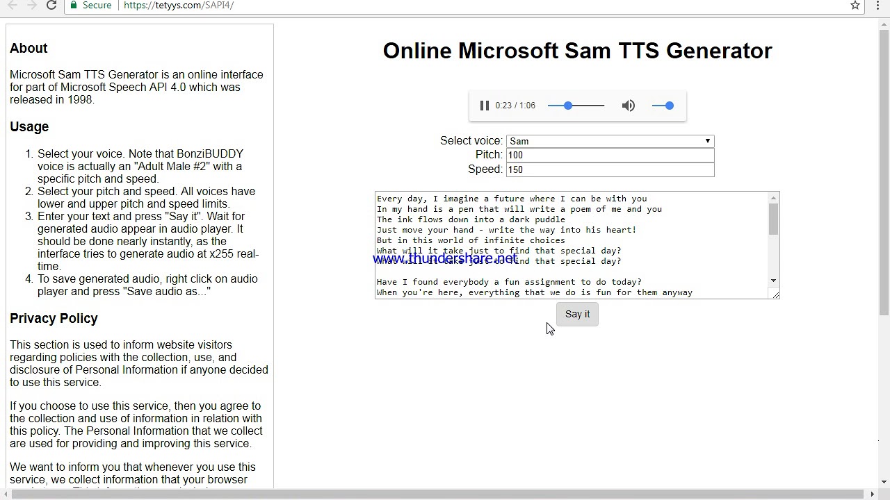 microsoft sam sings your
