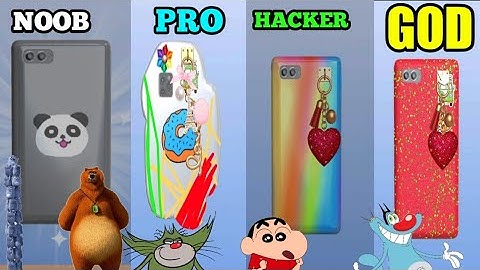 NOOB VS PRO VS HACKER VS GOD PHONE CASE diy THE GRIZZLY & THE LEMMINGS OGGY & JACK SHINCHAN