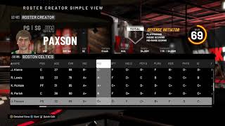 NBA 2K20 Season 1989-1990 Roster Celtics