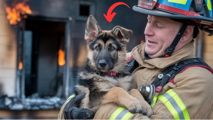 Firefighter Rescues German Shepherd Puppy from Blaze – What the Pup Did Next Stunned Everyone!" - YouTube