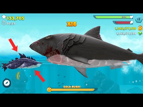 Hungry Shark Evolution - Bigger Enemy Megalodon vs Sharkjira Mod - All 25 Sharks Unlocked Gameplay