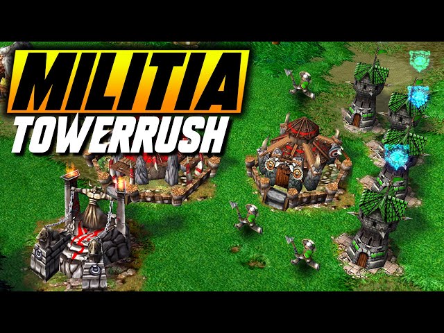 ⚔️The GREAT MILITIA TOWERRUSH⚔️ - WC3 - Grubby class=