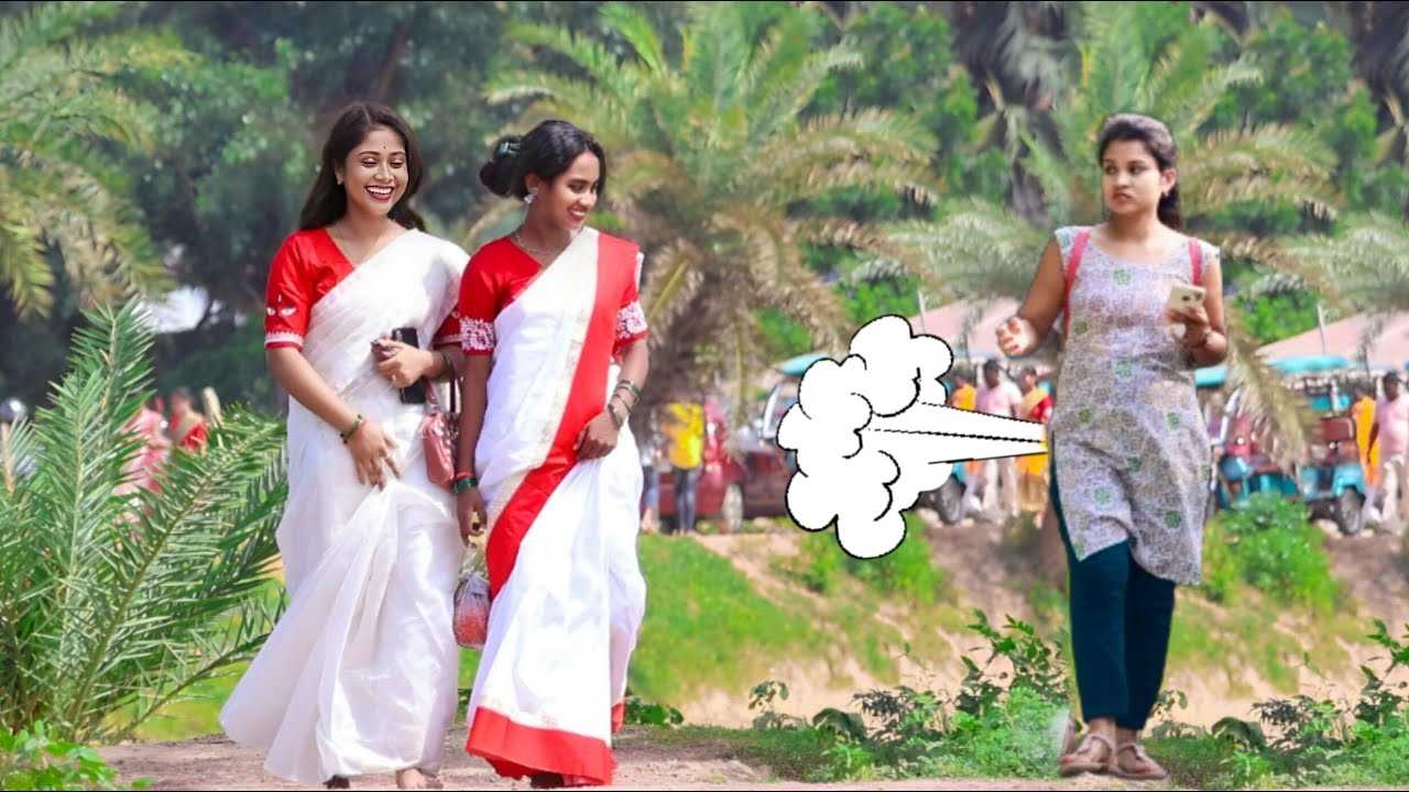 Farting in front of aunty Prank on Public part- 159😜! N2o Shreya