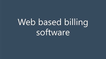 Web based billing software