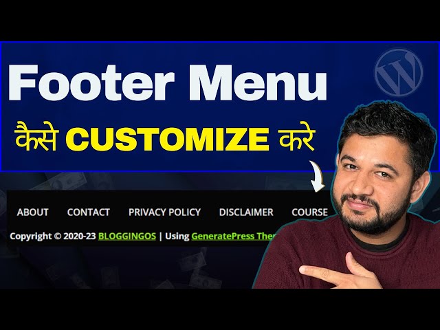 In 5 Minutes Create a Footer Menu and Update Copyright Message on a WordPress Website | Free plugin class=