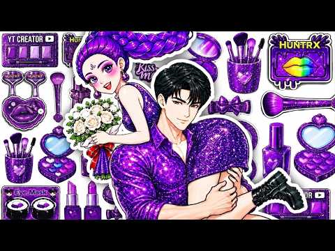 RUMI Purple Colorful Fashion Glow Up Skincare + Makeup💄KPOP DEMON HUNTERS Couple Rumi x Jinu
