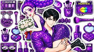 RUMI Purple Colorful Fashion Glow Up Skincare + Makeup💄KPOP DEMON HUNTERS Couple Rumi x Jinu screenshot 4