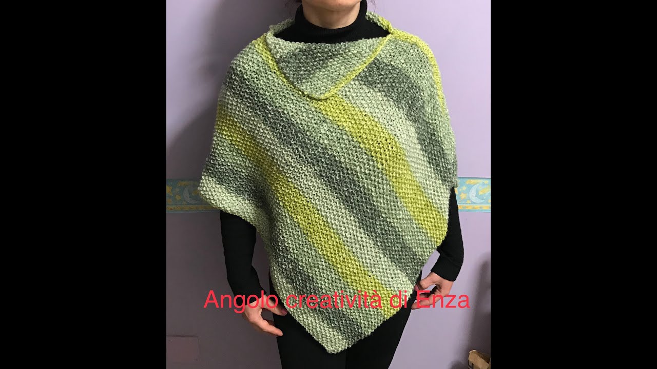 Poncho ai ferri 🧶Filati hobbii/ Maglia facile