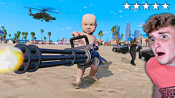 Playing GTA 5 As A BABY.. (GTA 5 MODS)