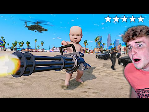 Playing GTA 5 As A BABY.. (GTA 5 MODS)