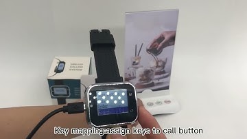 indTek Wireless Calling System IT-CTTN85 Menu Holder call button and IT-CTW06 Watch Receiver Pager