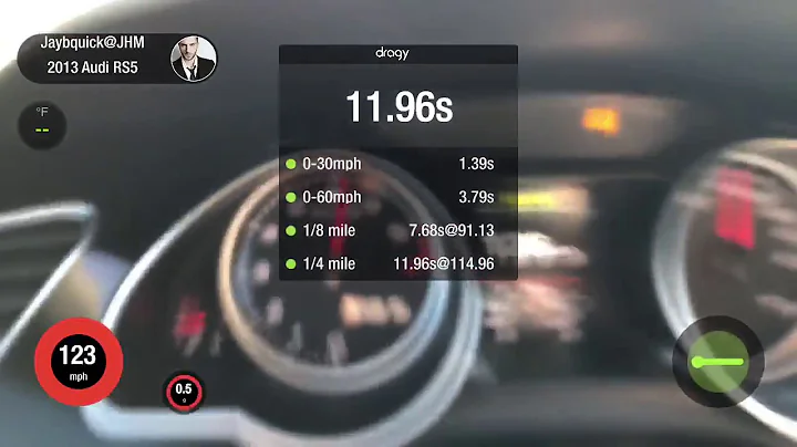 JHM Audi B8 RS5 Runs 11.96@114.96 on 91 Octane!  - NATURALLY ASPIRATED - Dragy