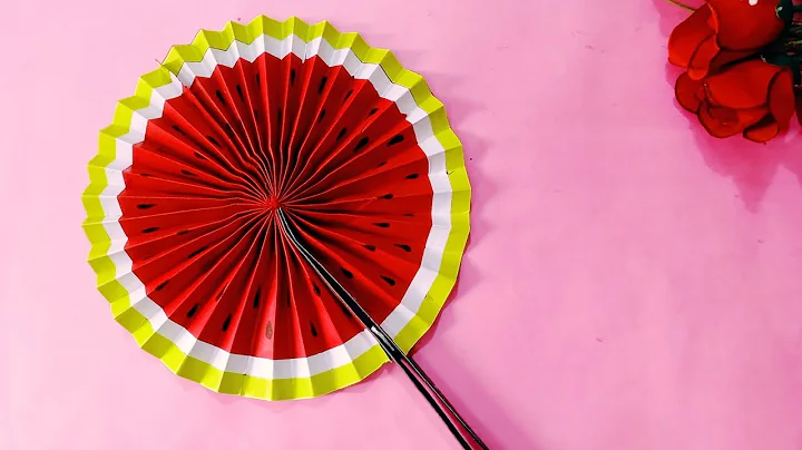 Cute paper pop-up Fan | Diy watermelon hand Fans | making paper Fan | How to make a Japanese paper f
