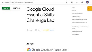 Google Cloud Essential Skills Challenge Lab GSP101