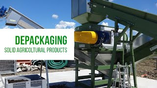 Depackaging system for separating plastic pots from topsoil | Tecnofer