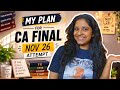 CA Final Nov 26: My plan 