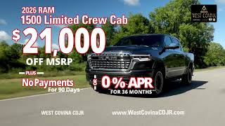 West Covina CDJR Summer Event | Save Up to $21,000 on New RAM 1500 Trucks | 0% APR & Lease Specials