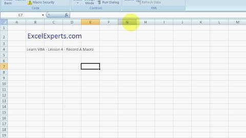 ExcelExperts.com - VBA lesson 4 Record Macro